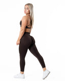 Aura Seamless Scrunch Leggings - Espresso Brown