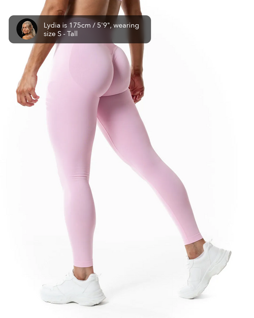 Aura Seamless Scrunch Tights - Light Pink