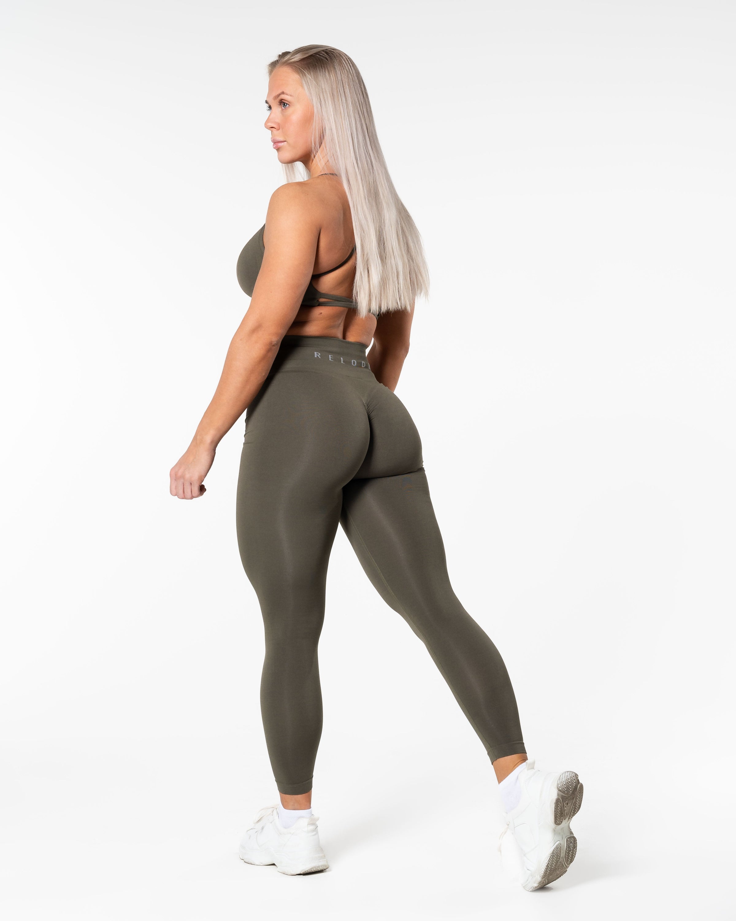 Prime Scrunch Leggings - Khaki Green