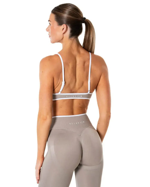 Hybrid Contrast Sports Bra - Dune