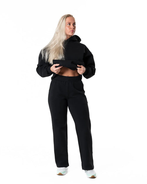 Clean Wide Sweatpants - Black