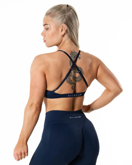 Aura Seamless Sports Bra - Midnight Blue