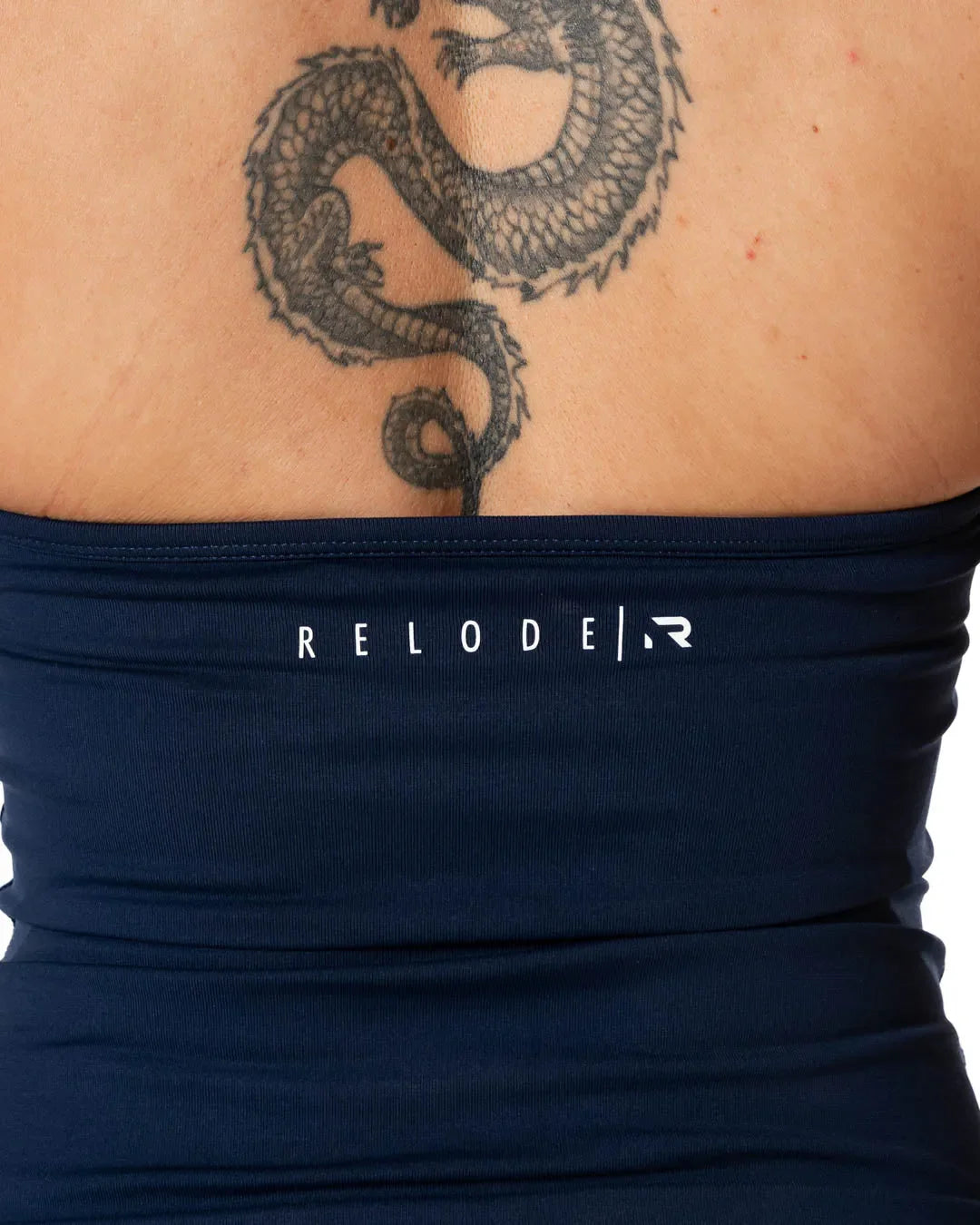 Aura Seamless Halterneck Top - Midnight Blue