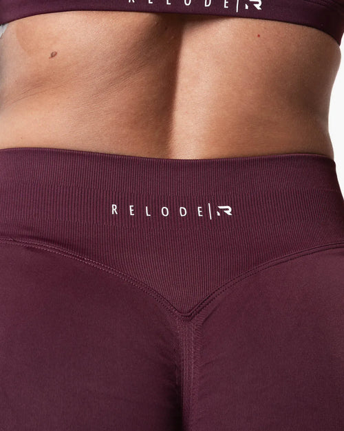 Aura Seamless Scrunch Leggings - Fig Red