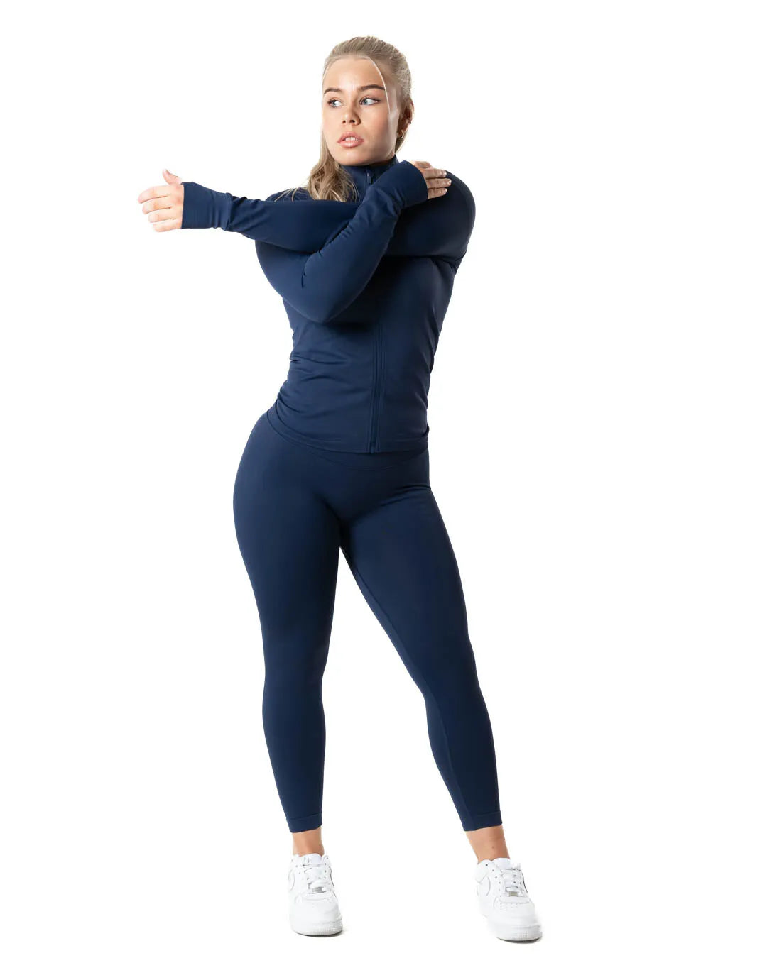 Aura Seamless Zip Longsleeve - Midnight Blue