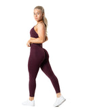 Aura Seamless Scrunch Leggings - Fig Red