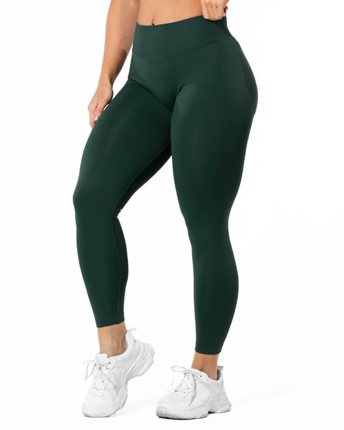 Aura Seamless Scrunch Leggings - Dark green