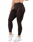 Aura Seamless Scrunch Leggings - Espresso Brown