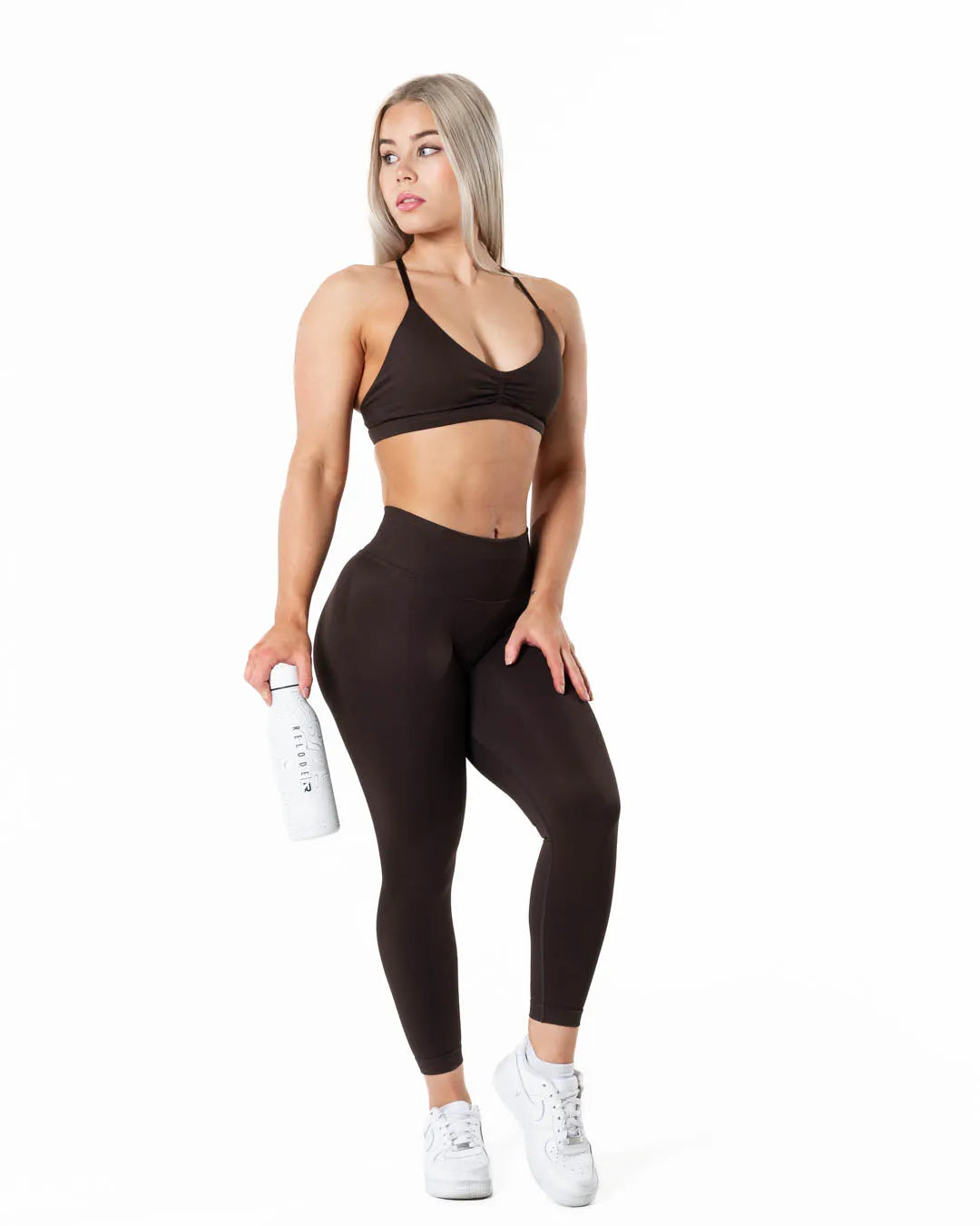 Aura Seamless Sports Bra - Espresso Brown