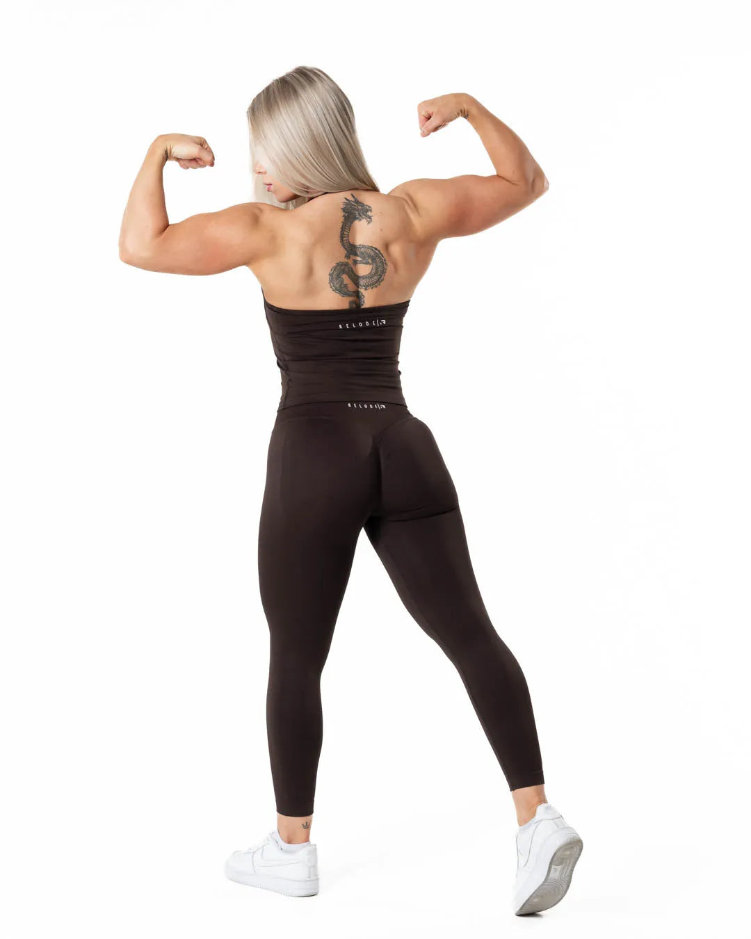 Aura Seamless Halterneck Top - Brown