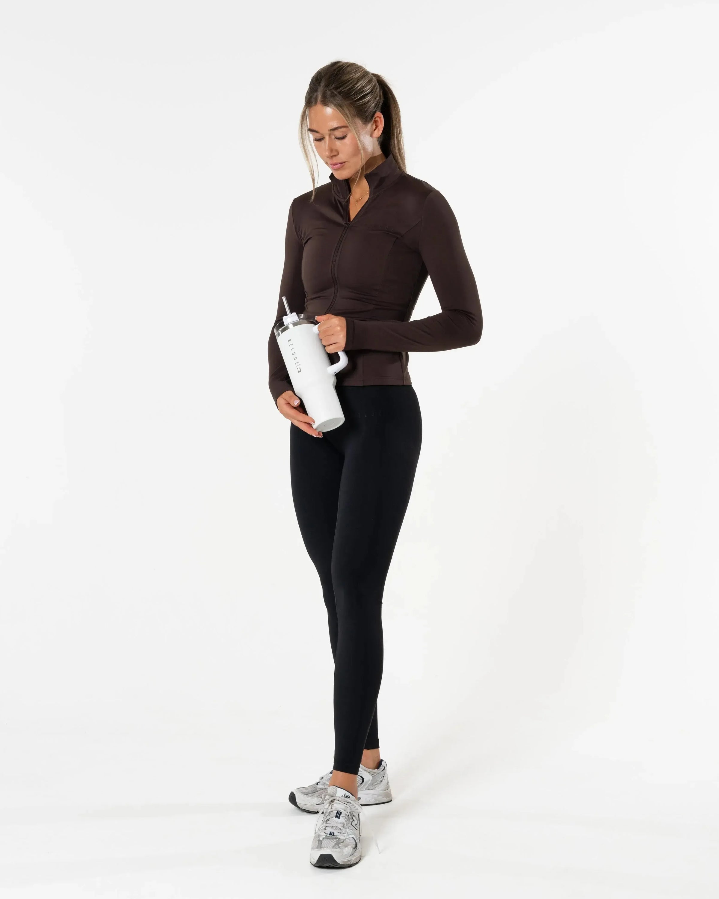 Clean Zip Longsleeve - Brown