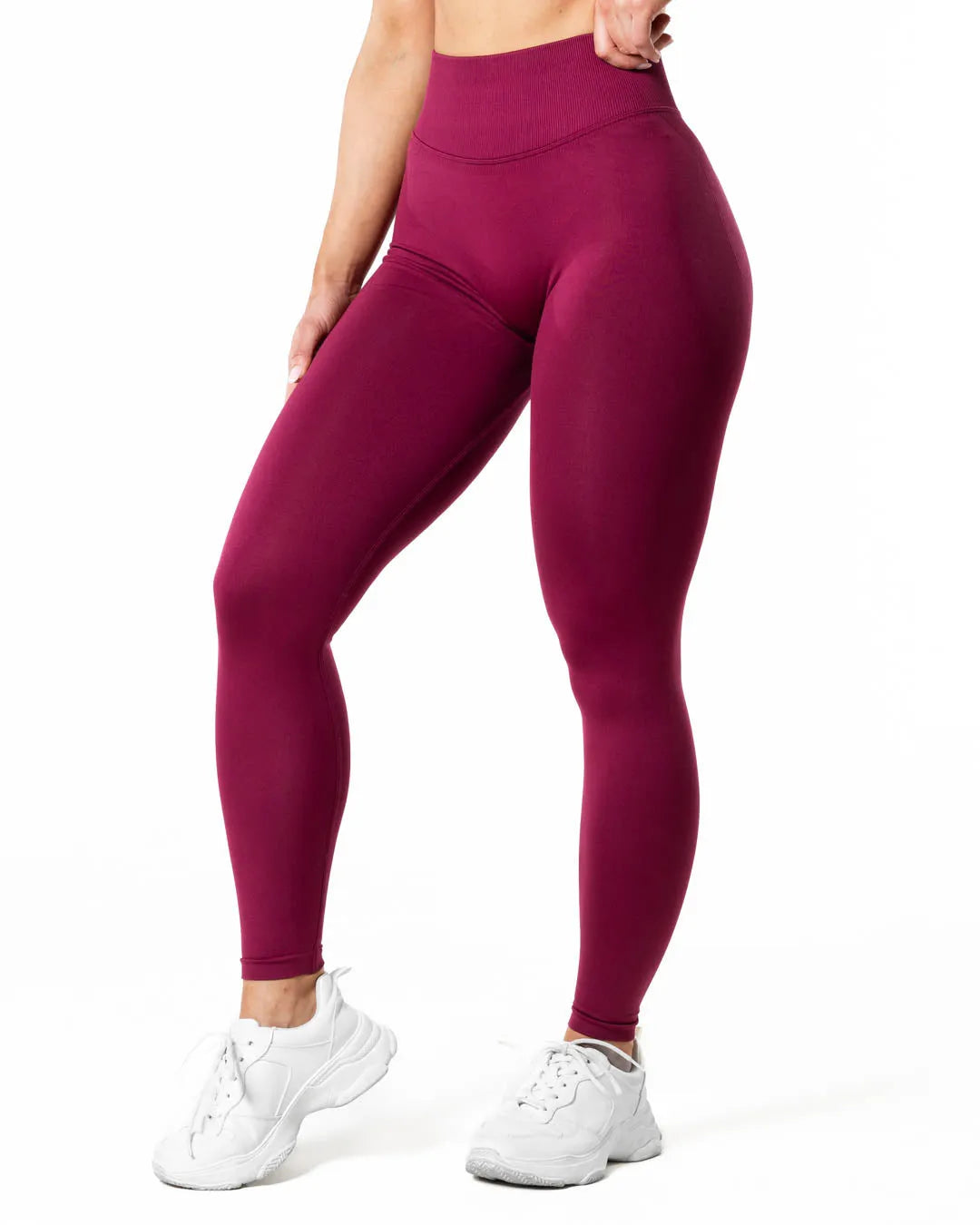 Hybrid Seamless Leggings - Red Plum