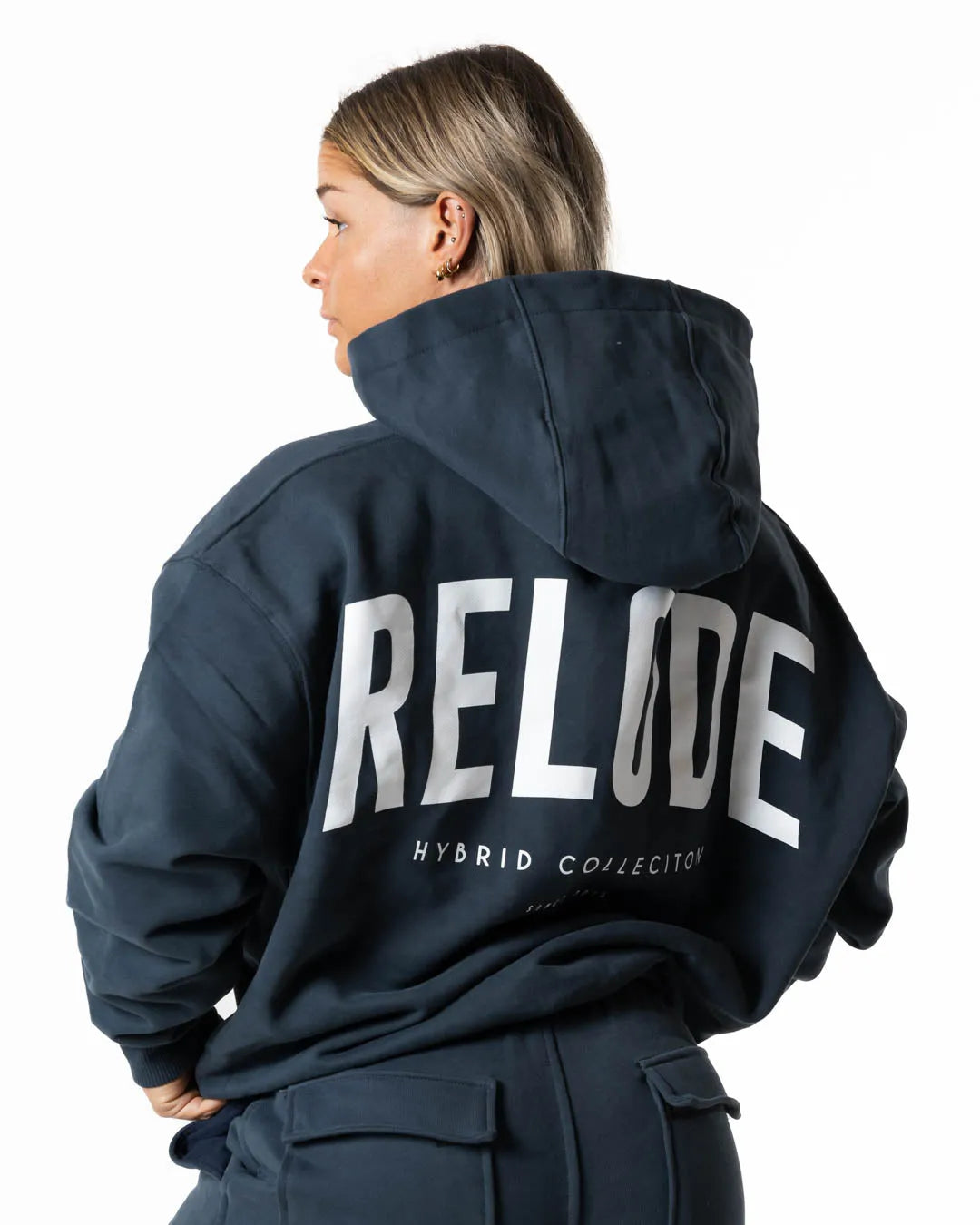 Hybrid Oversized Hoodie - Slate Blue