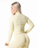 Aura Seamless Zip Longsleeve - Yellow