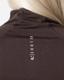 Aura Seamless Zip Longsleeve - Espresso Brown