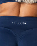 Aura Seamless Scrunch Flared Leggings - Midnight Blue