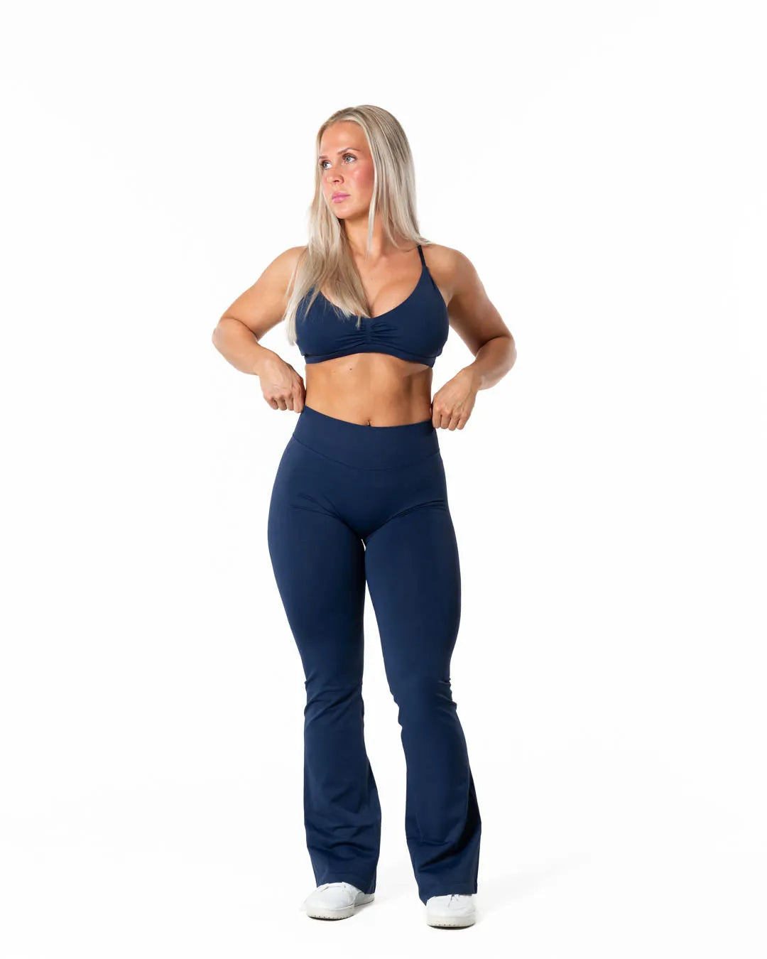 Aura Seamless Scrunch Flared leggings - Midnight Blue
