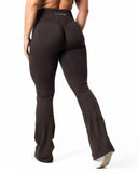 Aura Seamless Scrunch Flared Leggings - Espresso Brown