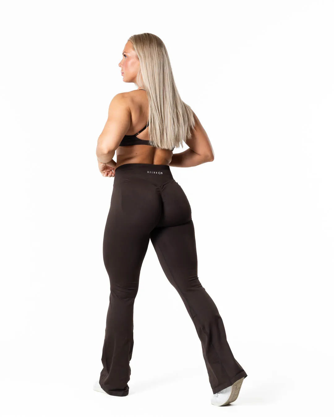 Aura Seamless Scrunch Flared leggings - Espresso brown
