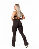 Aura Seamless Scrunch Flared Leggings - Espresso Brown
