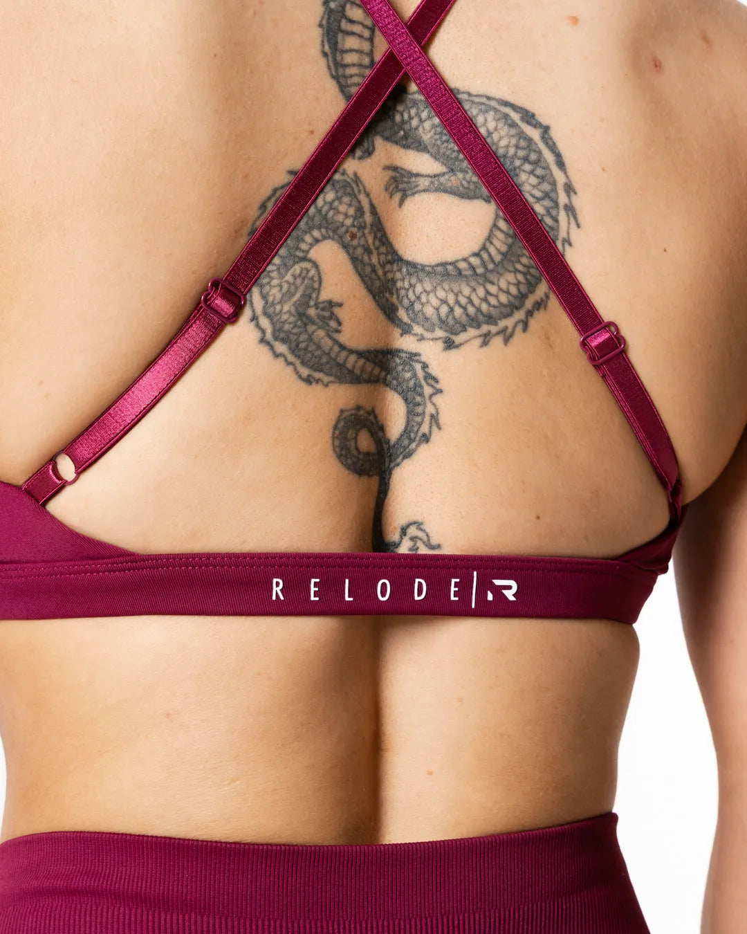 Aura Seamless Sports Bra - Cherry