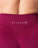 Hybrid Seamless Scrunch Flared Leggings - Red Plum