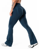 Hybrid Seamless Scrunch Flared Leggings - Dark Navy