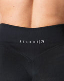 Hybrid Seamless Scrunch Flared Leggings - Jet Black