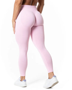 Aura Seamless Scrunch Leggings - Light Pink