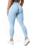 Aura Seamless Scrunch Leggings - Light Blue