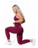 Aura Seamless Scrunch Leggings - Cherry