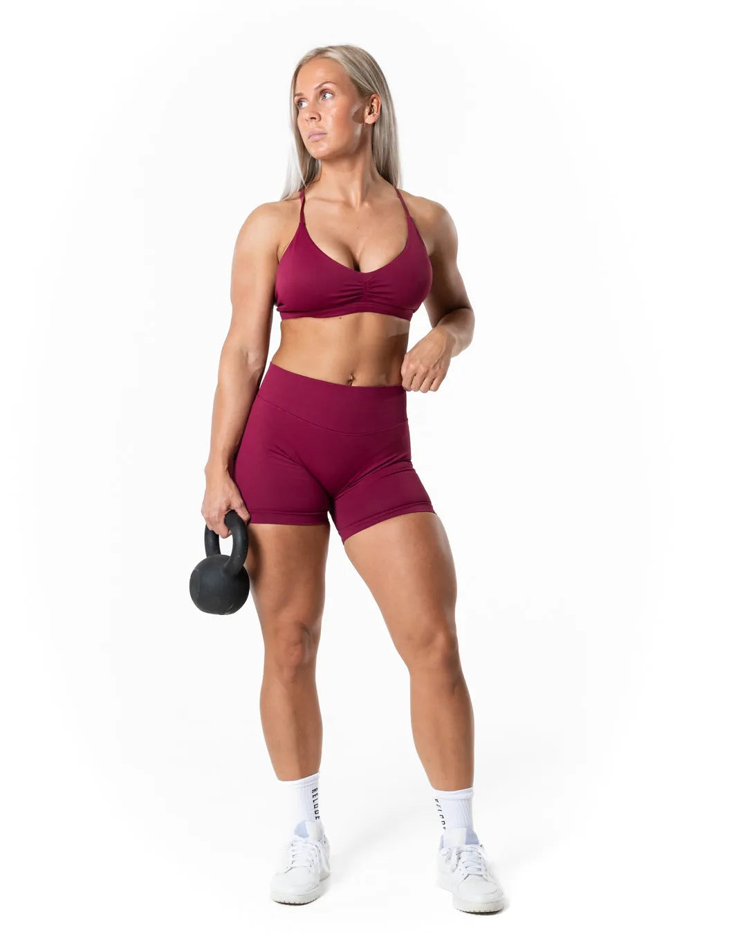 Aura Seamless Scrunch Shorts - Cherry