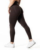 Hybrid Seamless Leggings - Espresso Brown