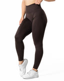 Hybrid Seamless Leggings - Espresso Brown