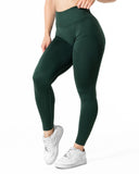 Hybrid Seamless Leggings - Pine Green