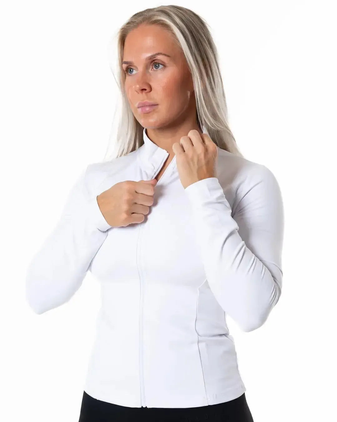 Clean Zip Longsleeve - White