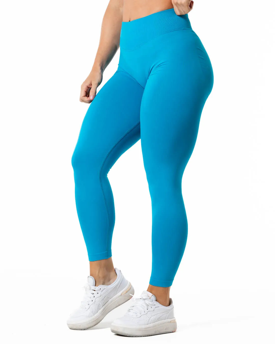 Aura Seamless Scrunch Tights - Aqua